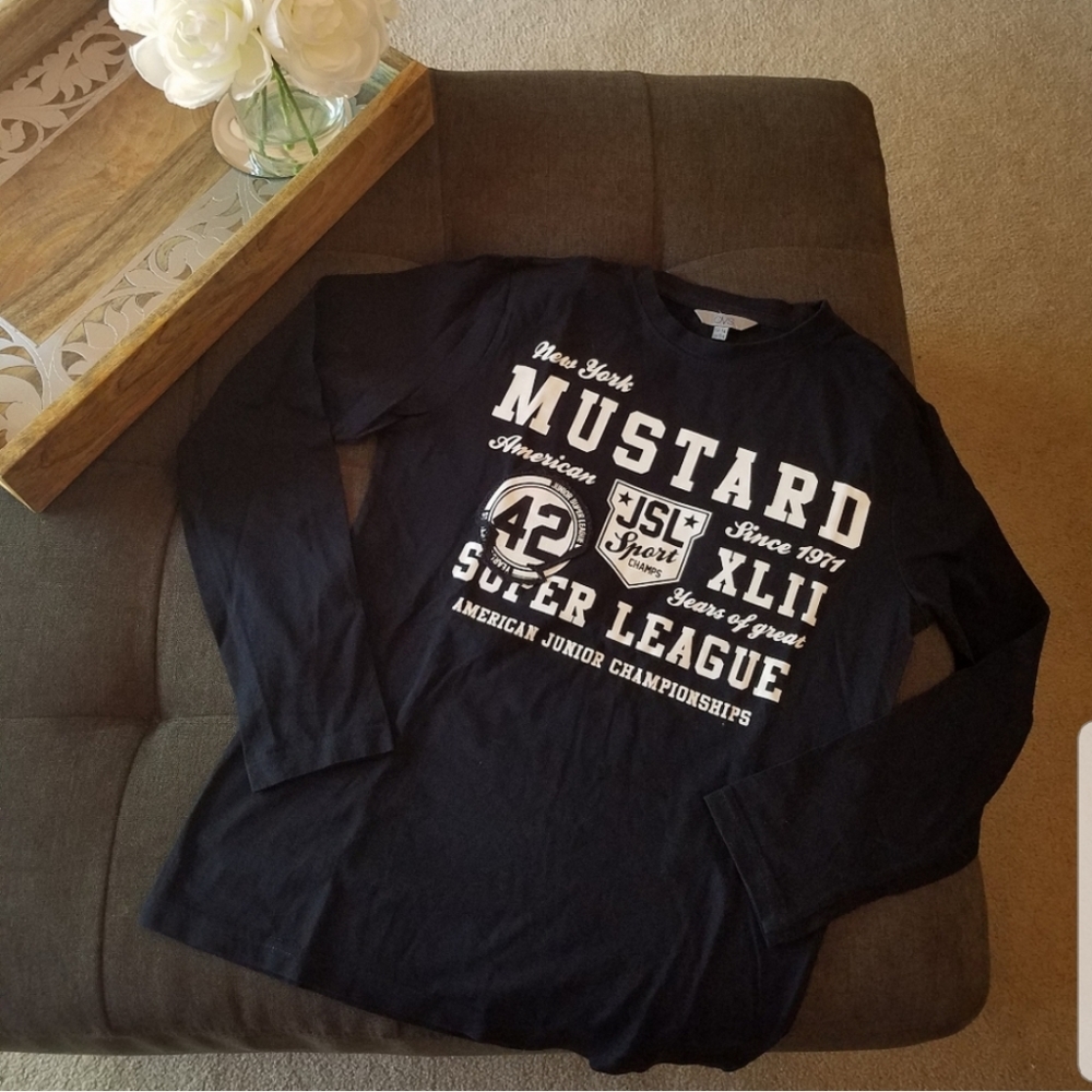 Black Long Sleeve Big Boys T-shirt - 14